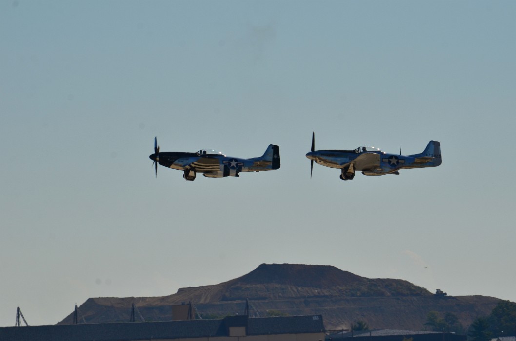 Two P-51 Mustangs at Chase Two P-51 Mustangs at Chase