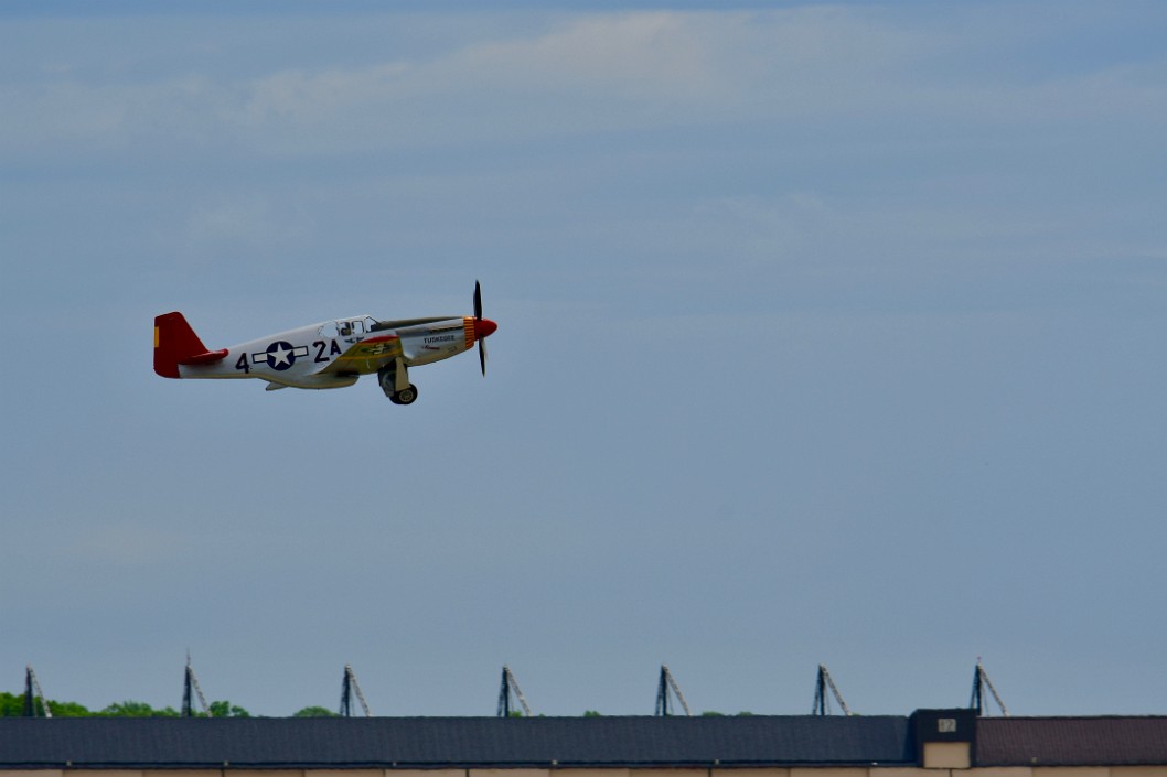 Red Tail P-51 Mustang Getting Into the Air