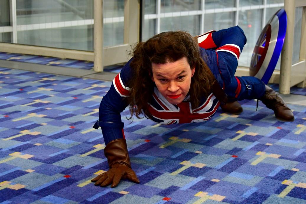 Captain Carter Doing One-Armed Push-Ups 1