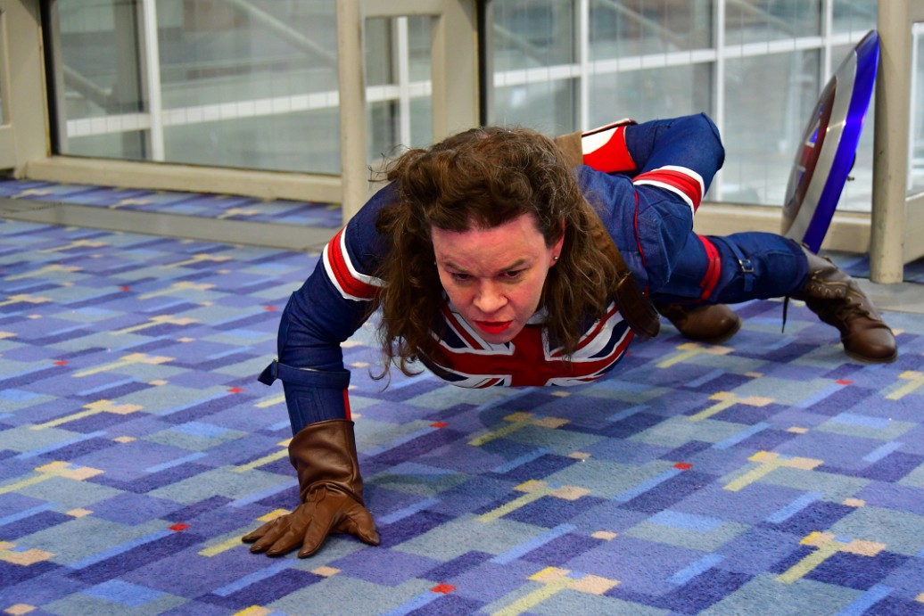 Captain Carter Doing One-Armed Push-Ups 2