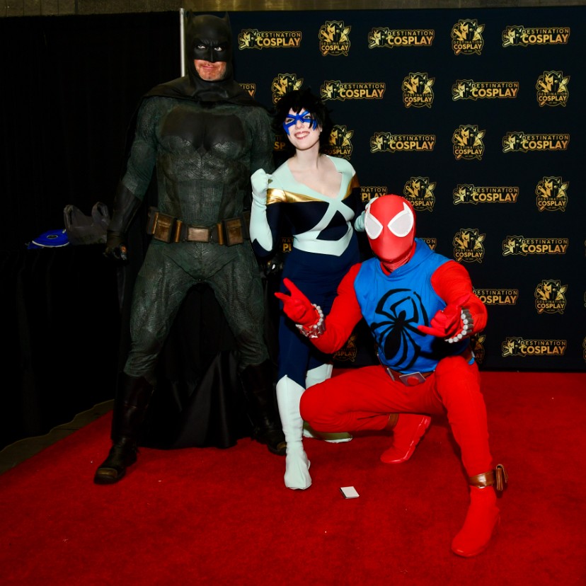 Smiling With Batman and Spider-Man