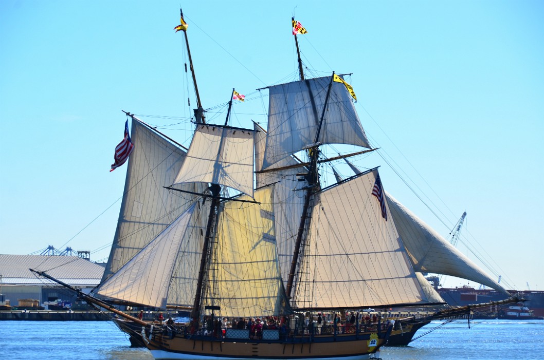 Sultana and Pride of Baltimore II Passing Close Sultana and Pride of Baltimore II Passing Close