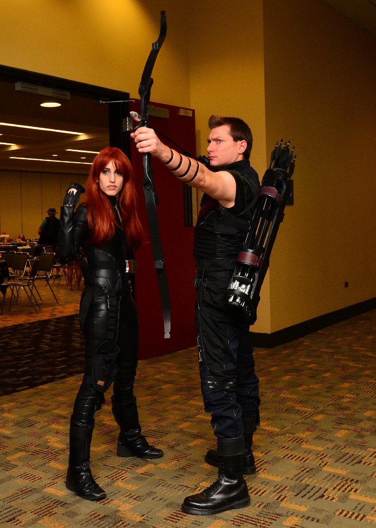 Black Widow and Hawkeye Preparing for a Fight Black Widow and Hawkeye Preparing for a Fight