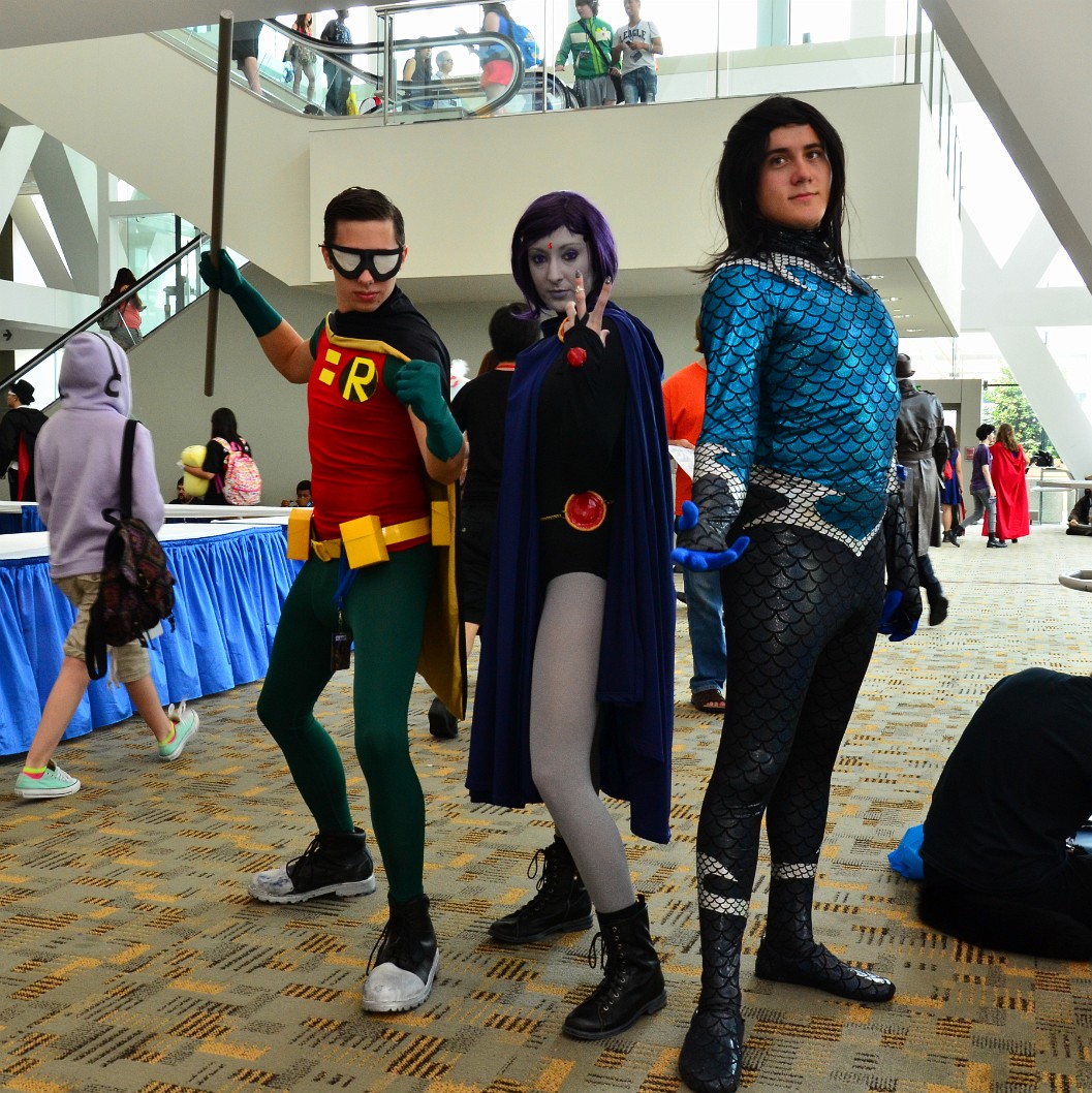 Robin, Raven, and Another Member of the Teen Titans Robin, Raven, and Another Member of the Teen Titans