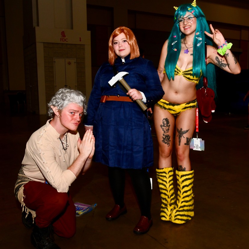 Astarion, Nobara Kugisaki, and Lum Hanging Out Together