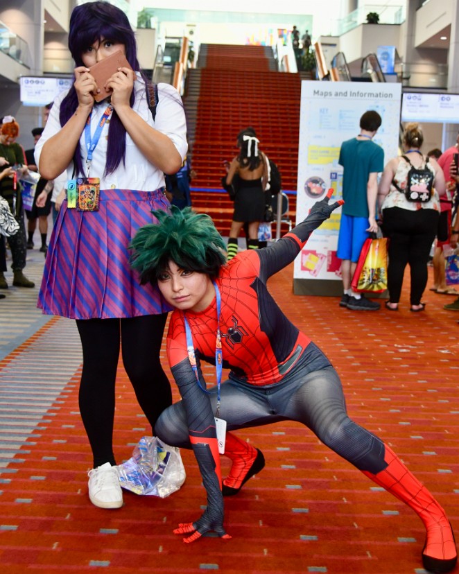 Komi and Spider-Man Deku Togehter