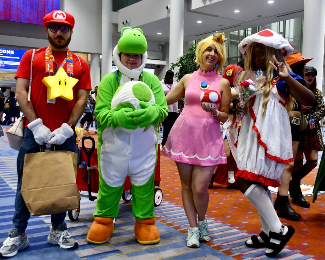 Mario, Yoshi, Peach, and Toad Hanging Together 2