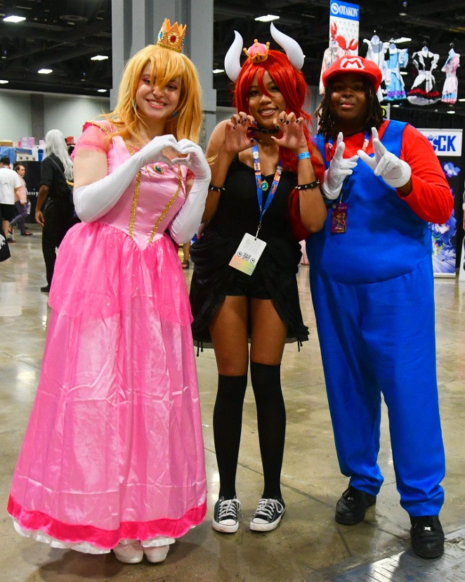 Princess Peach, Bowsette, and Mario Vibing With Hand Signs 1