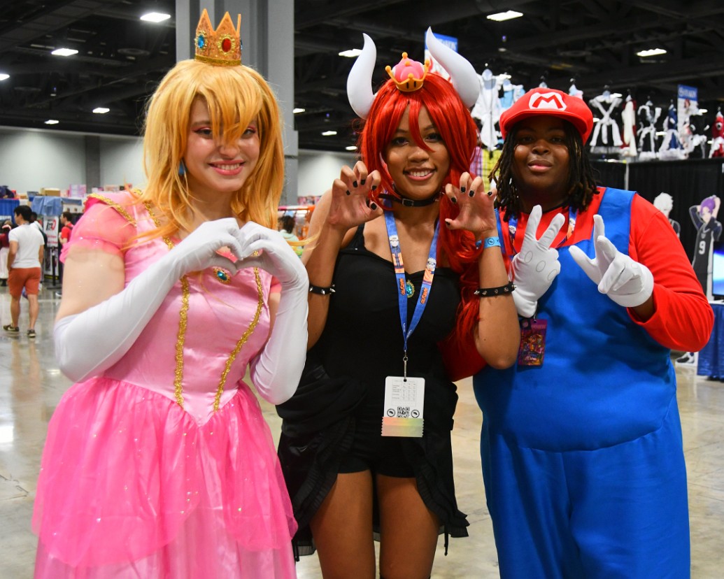 Princess Peach, Bowsette, and Mario Vibing With Hand Signs 2