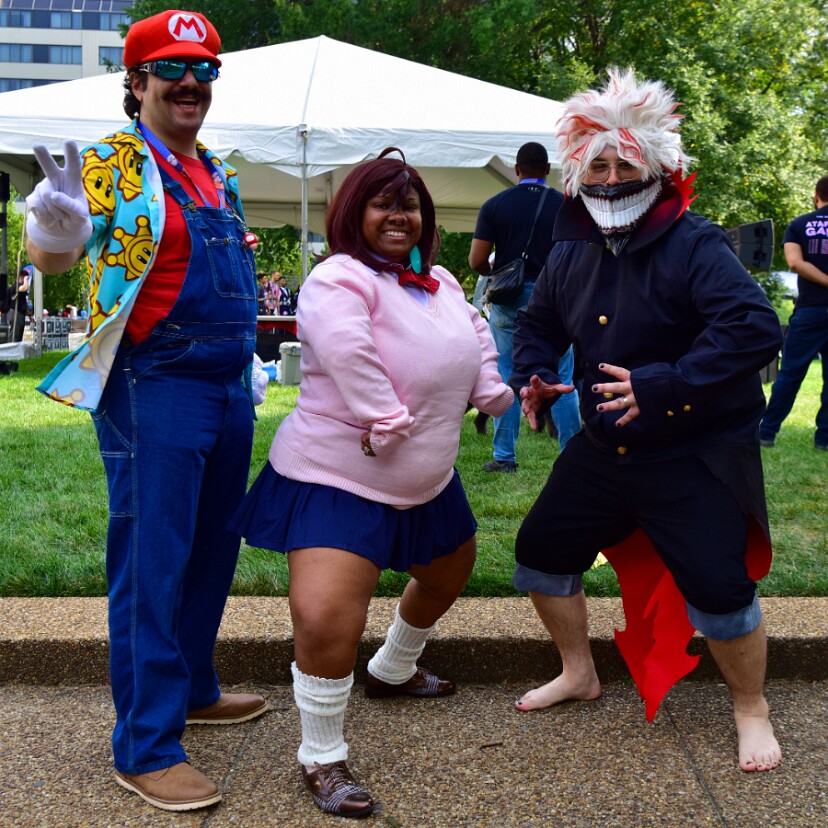 Mario Sunshine, Momo Ayase, and Okarun in Turbo Granny Form 1